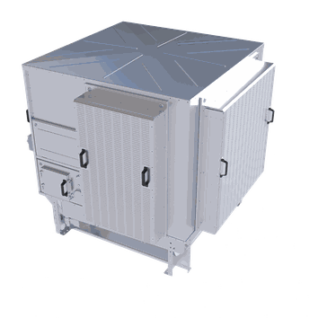 Evaporative pre-cooling unit for new or existing ventilation systems.