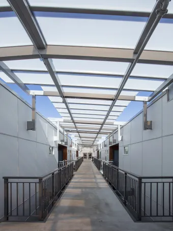 U-Lite™ Polycarbonate Canopy over interior apartment corridor