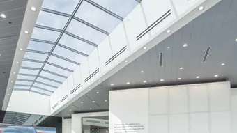 KlearSky™ custom glass ridge skylight in car dealership