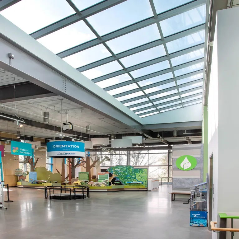 KlearSky™ glass skylight in science center educational space