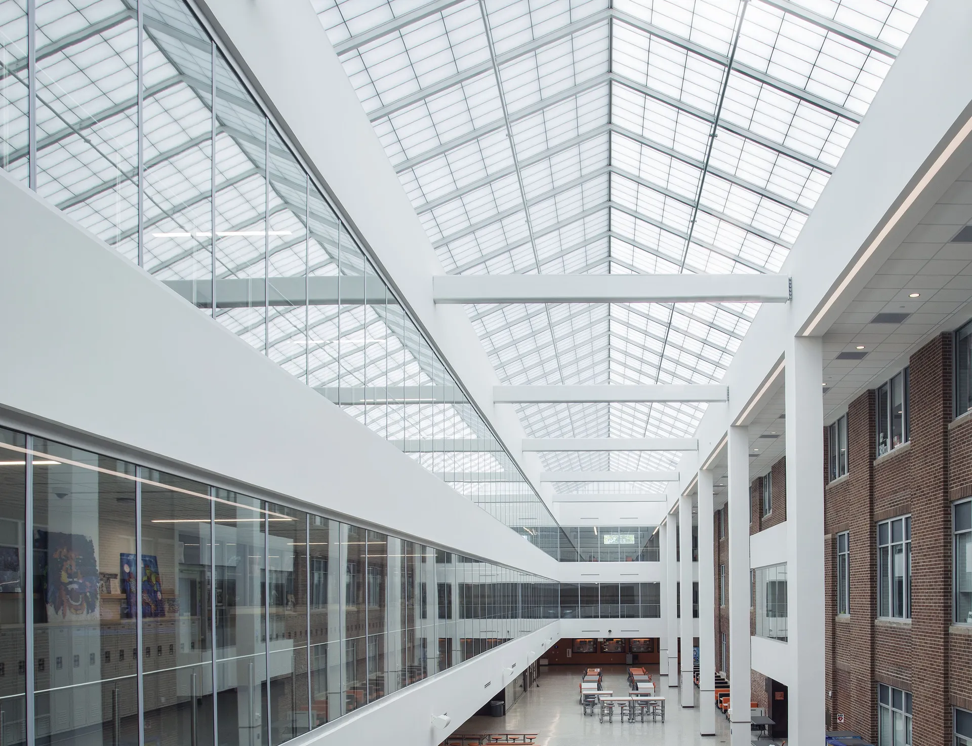 GridSpan FRP panel skylight in school facility