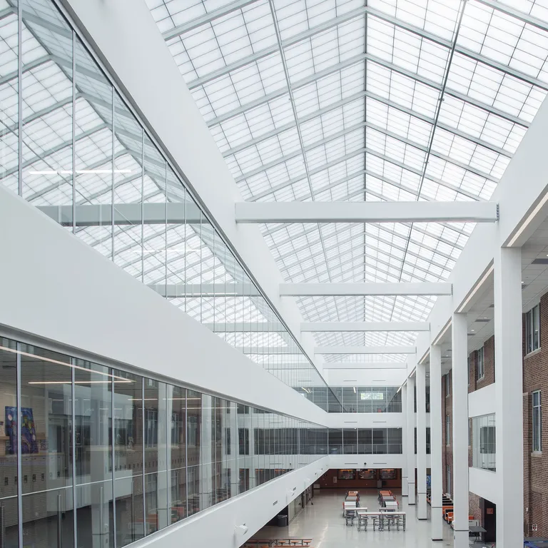 GridSpan FRP panel skylight in school facility