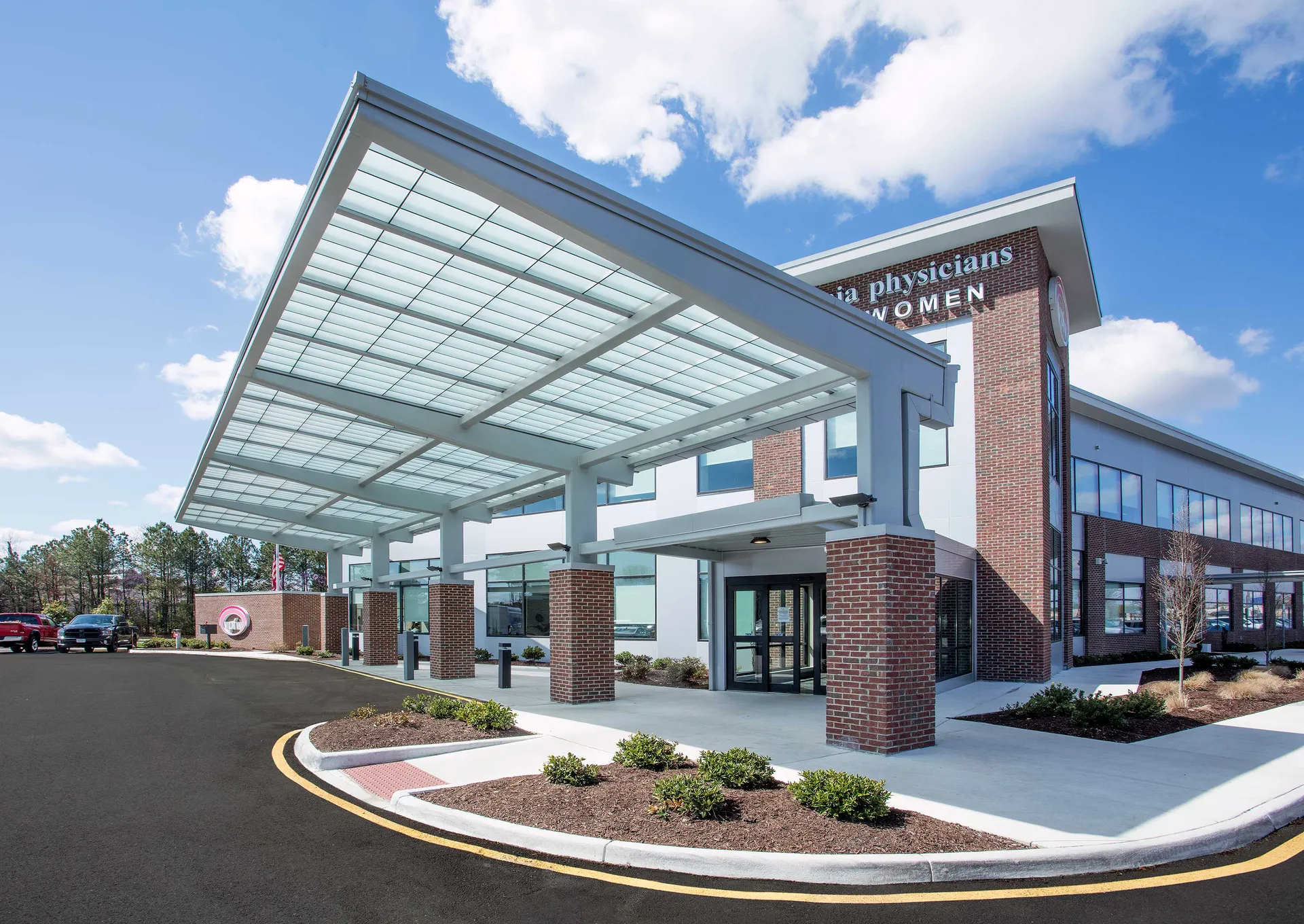 Liteway™ FRP Canopy System over entryway and drop-off area
