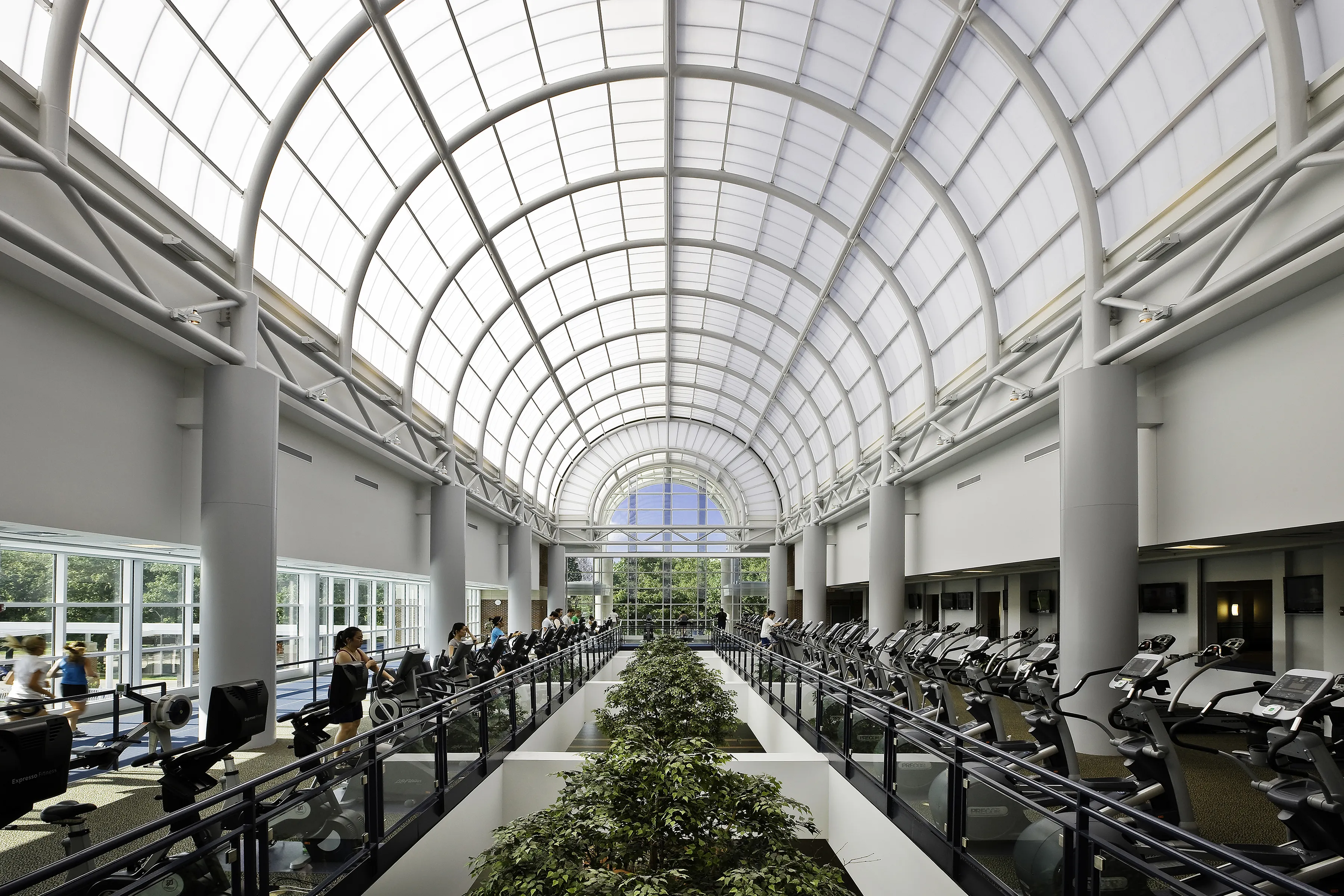 QuadSpan™ Polycarbonate Skylight - custom single slope in athletic facility space