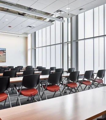 UniQuad Wall System - interior view of fire station meeting room