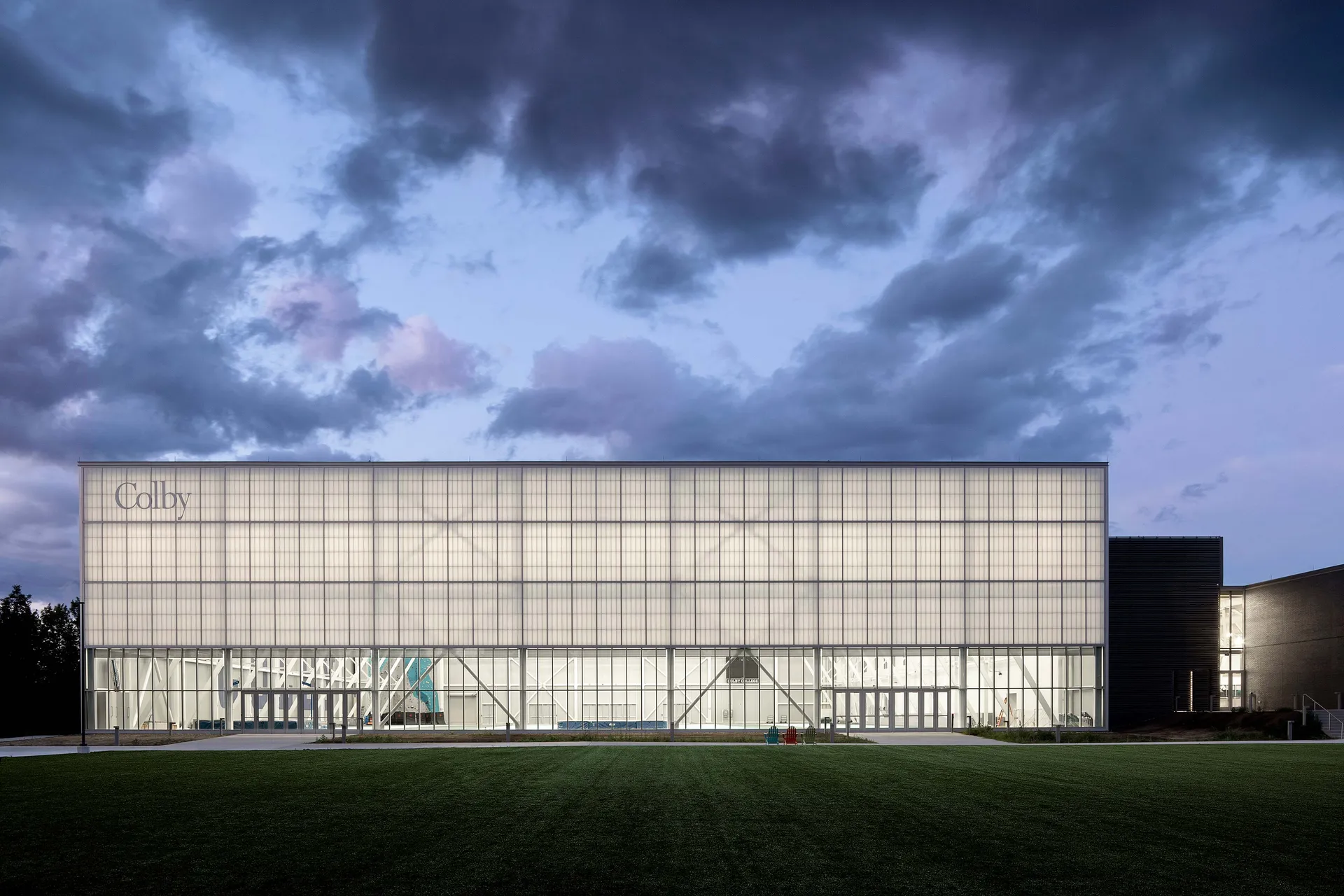 UniGrid FRP wall system exterior view of college athletic facility