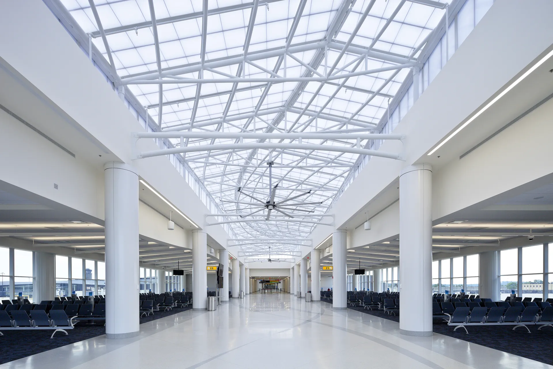 QuadSpan™ Polycarbonate Skylight - custom skylight in airport terminal