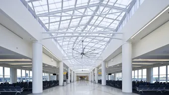 QuadSpan™ Polycarbonate Skylight - custom skylight in airport terminal