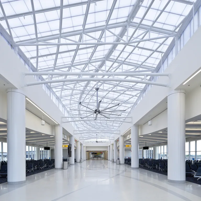 QuadSpan™ Polycarbonate Skylight - custom skylight in airport terminal