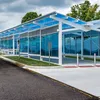 Briteway® polycarbonate canopy over airport walkway from terminal to parking