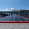 KlearSky™ custom glass pyramid skylight with red aluminum finished framing