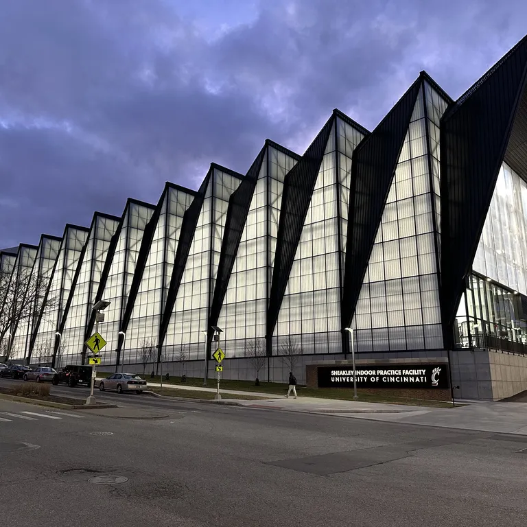 UniGrid FRP wall system exterior view - outside of athletic facility