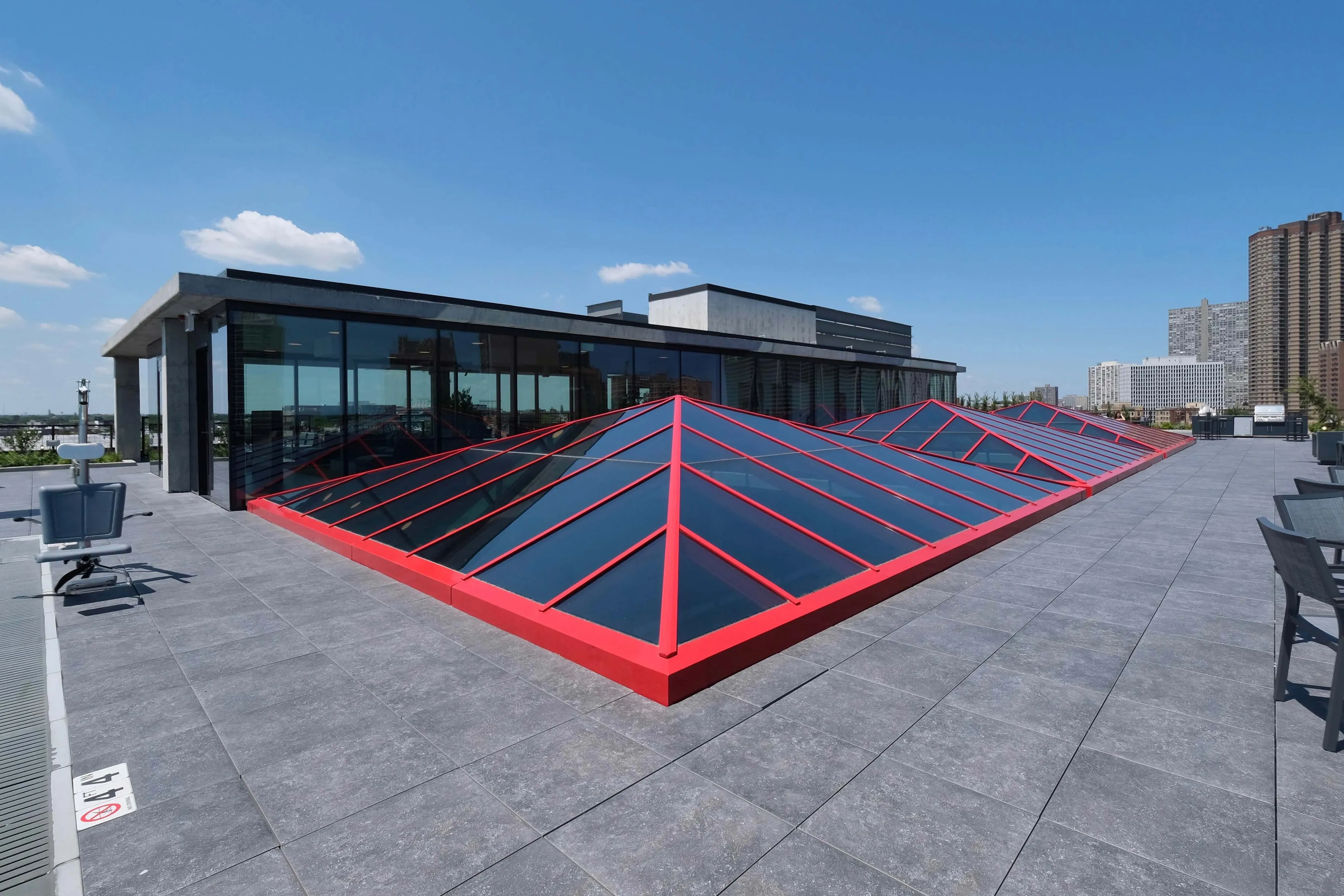 KlearSky™ custom glass pyramid skylight from exterior