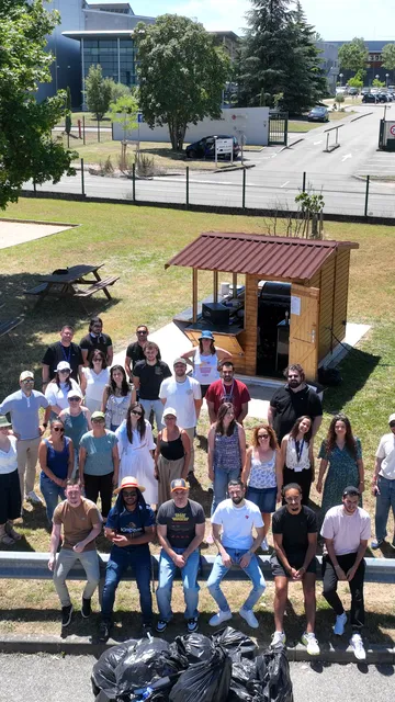 Colleagues taking part in a community clean-up day