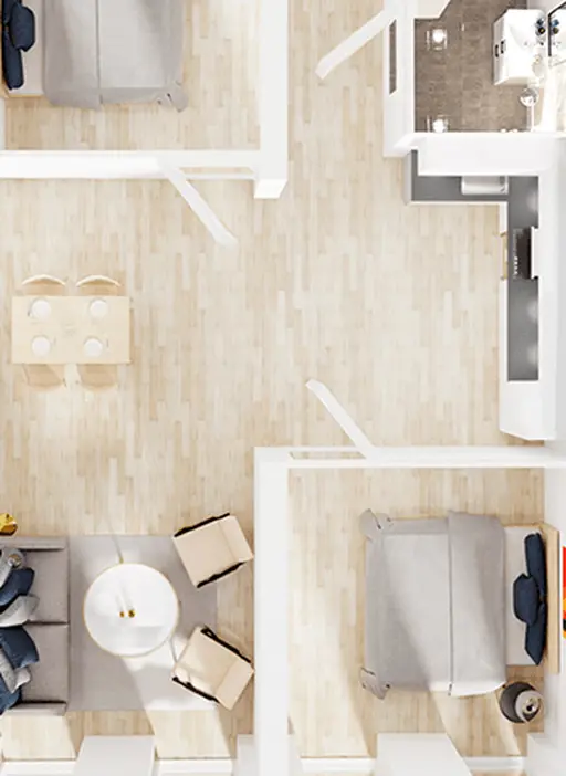 Animated apartment from top
