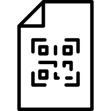 Dokument Icon mit QR-Code in der Mitte