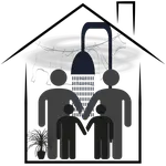 illustration of a family in a indoor climate