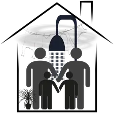 illustration of a family in a indoor climate