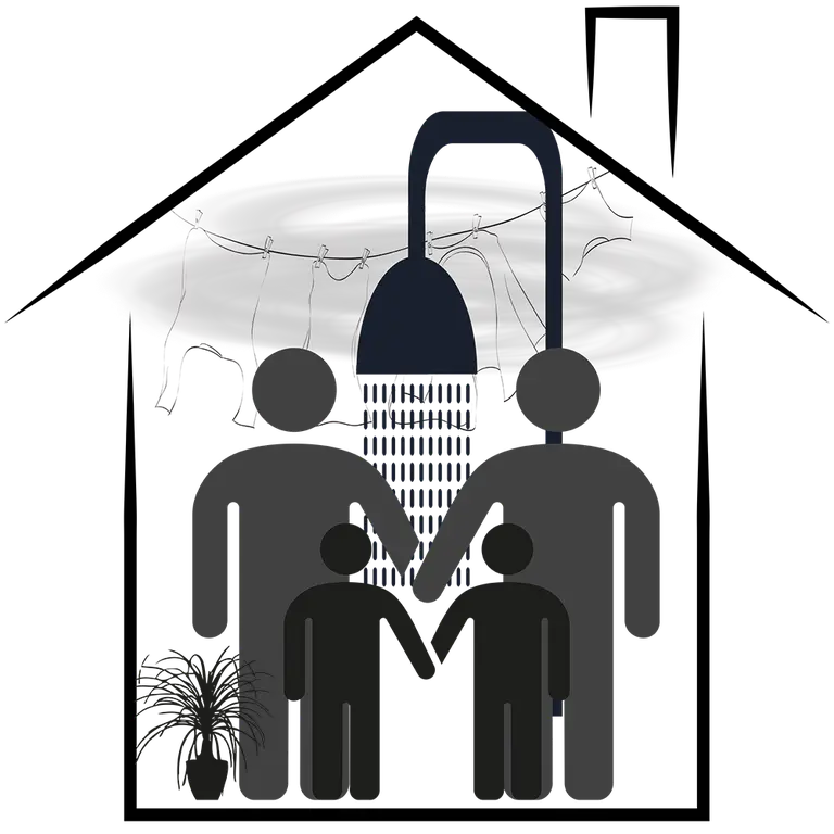 illustration of a family in a indoor climate
