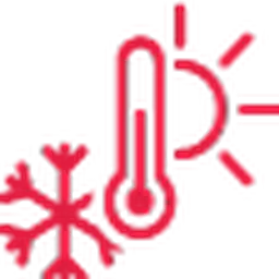 Piktogramm symbolisiert heizen und kühlen