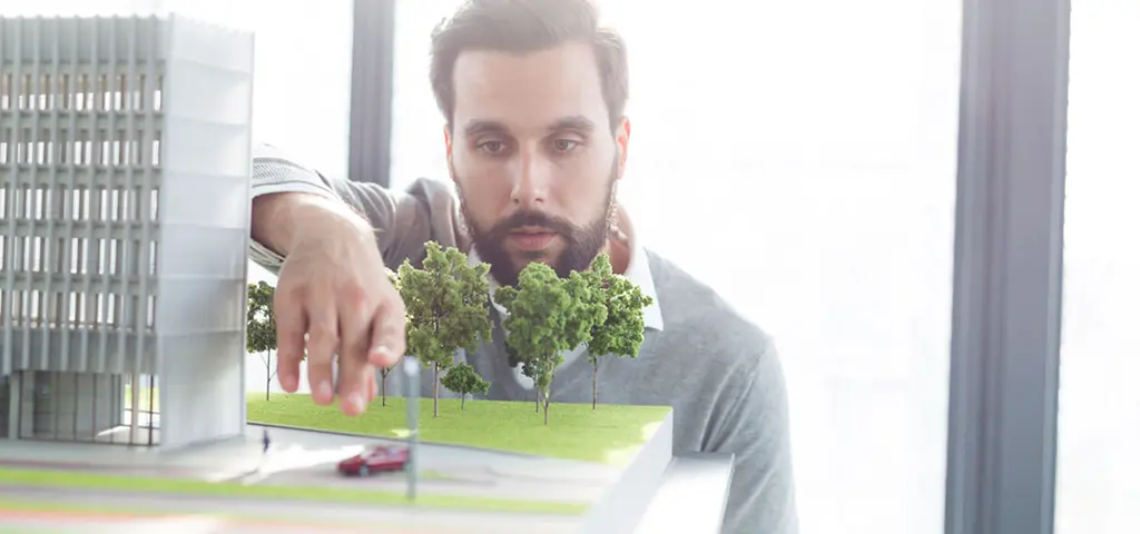 Man building model