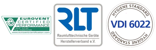 Eurovent, RLT and VDI6022 certificats for VEX4000