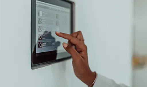 Control system on tablet on wall