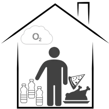 Illustration of one persons food intake