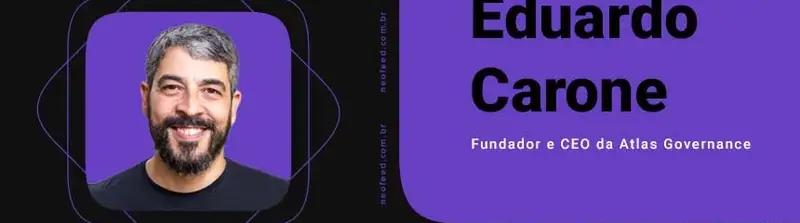Capa do podcast NeoFeed Vida de Startup com Eduardo Carone, fundador e CEO da Atlas Governance