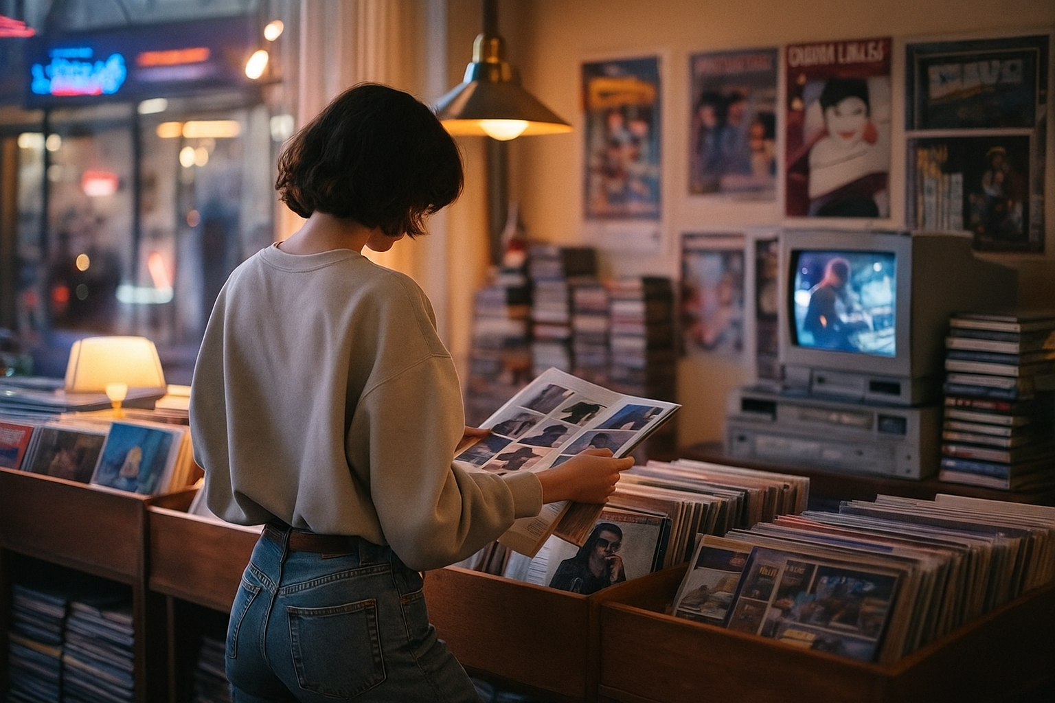 Girl reading a postorder catalog