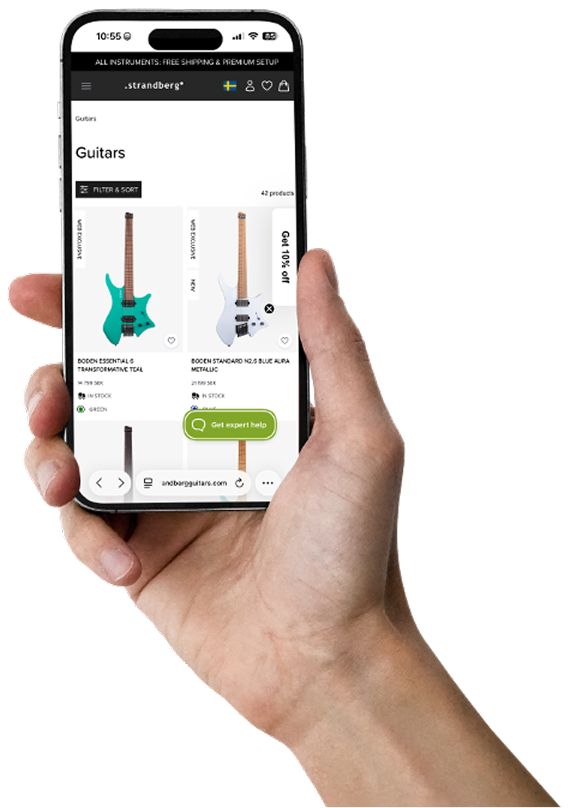 Strandberg guitars on an iPhone