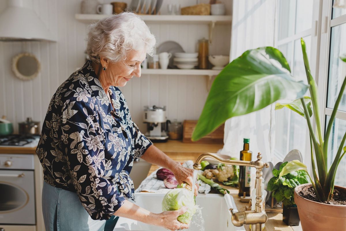 Woman making healthy food