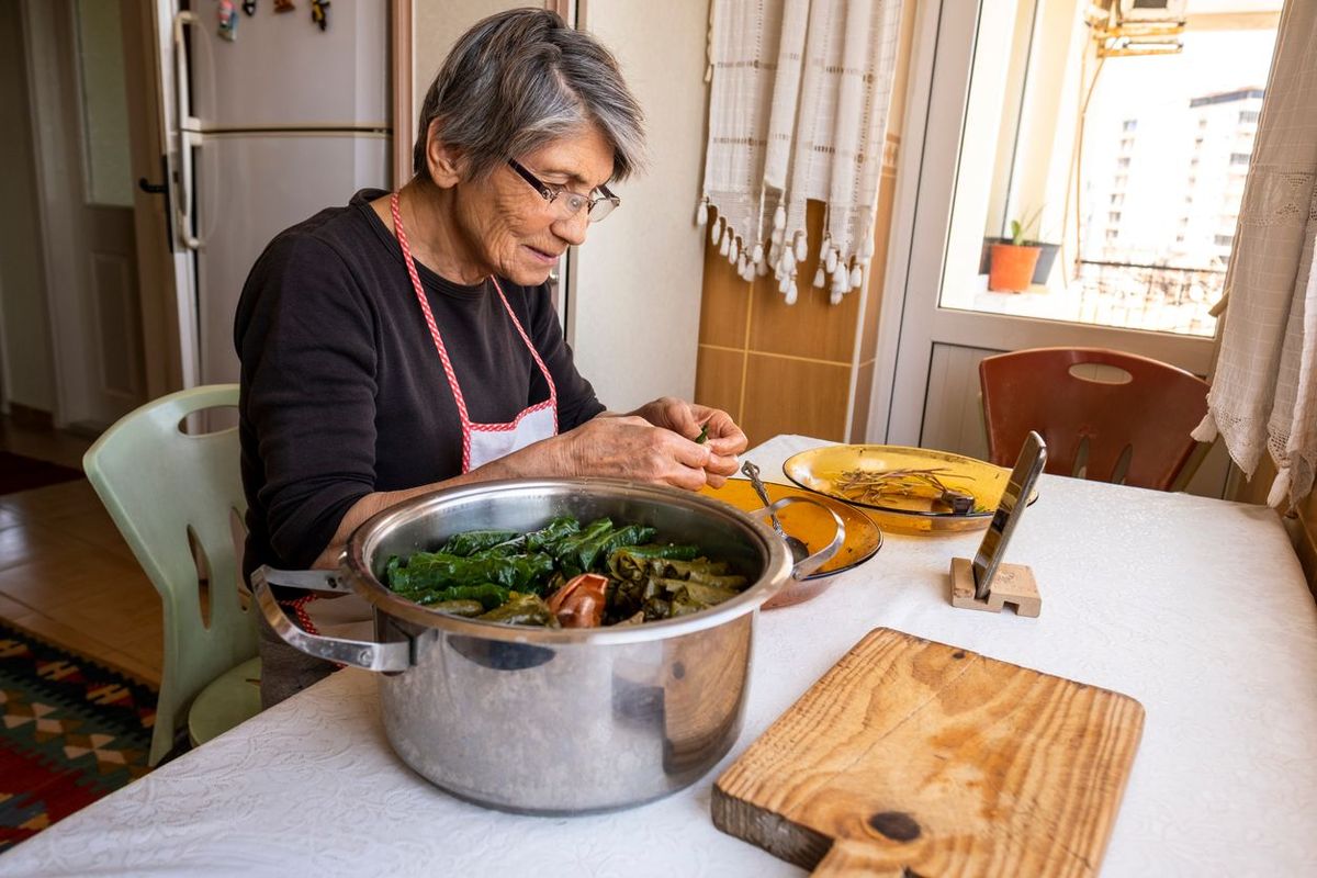 Woman eating healthy food for heart