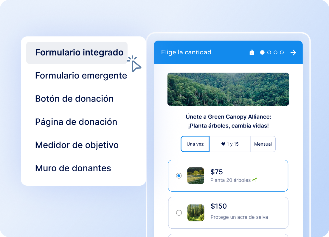 Integración de un formulario de donación