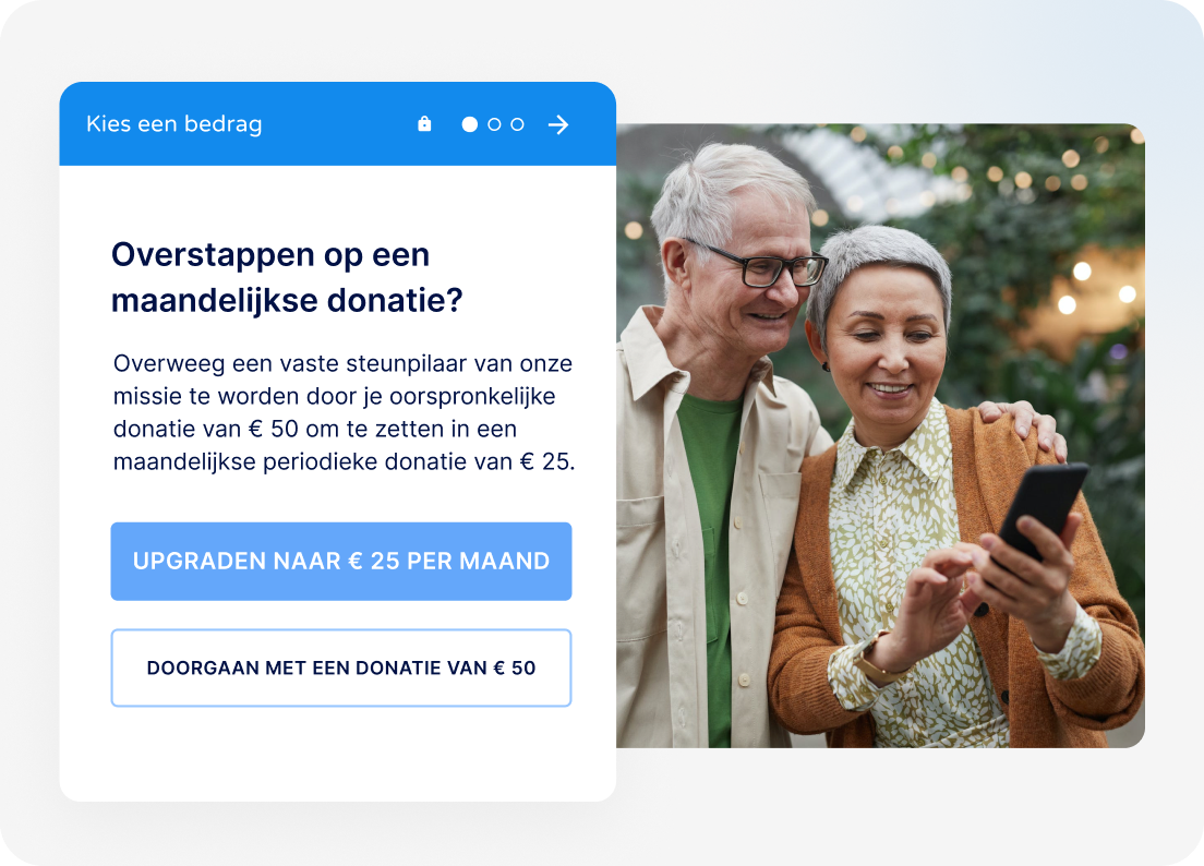 Uitnodiging om een eenmalige donatie maandelijks te maken
