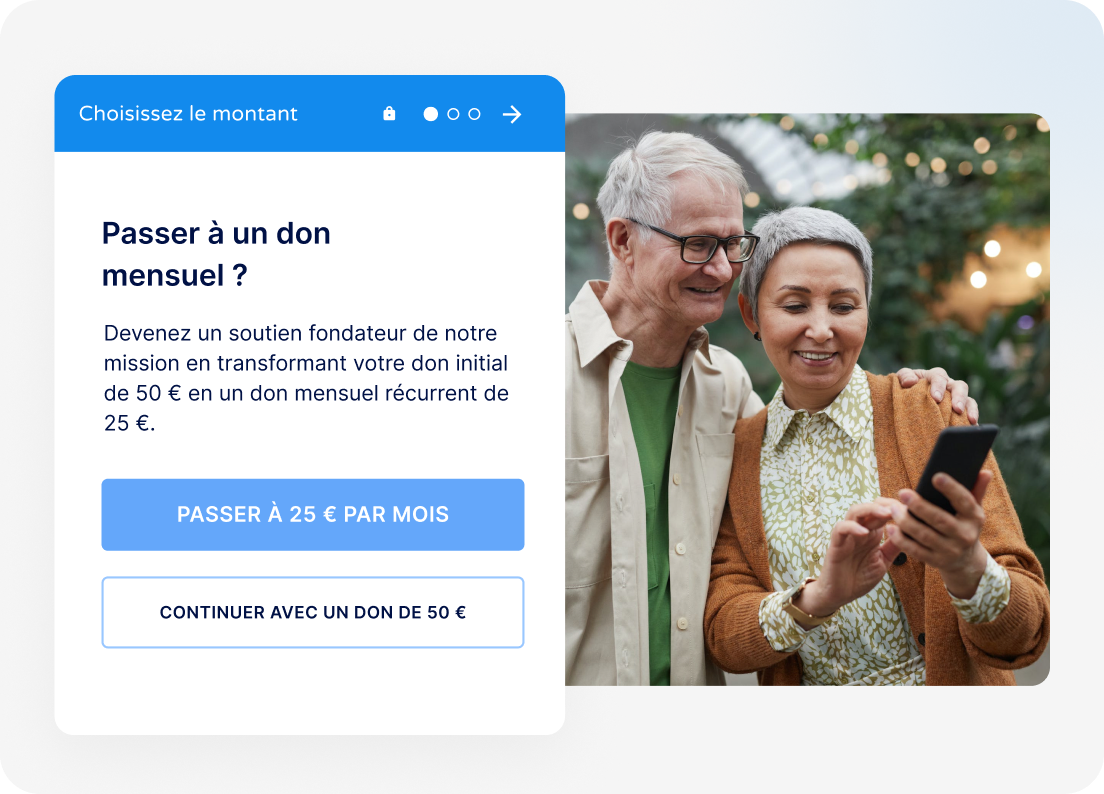 Invitation à convertir un don ponctuel en don mensuel