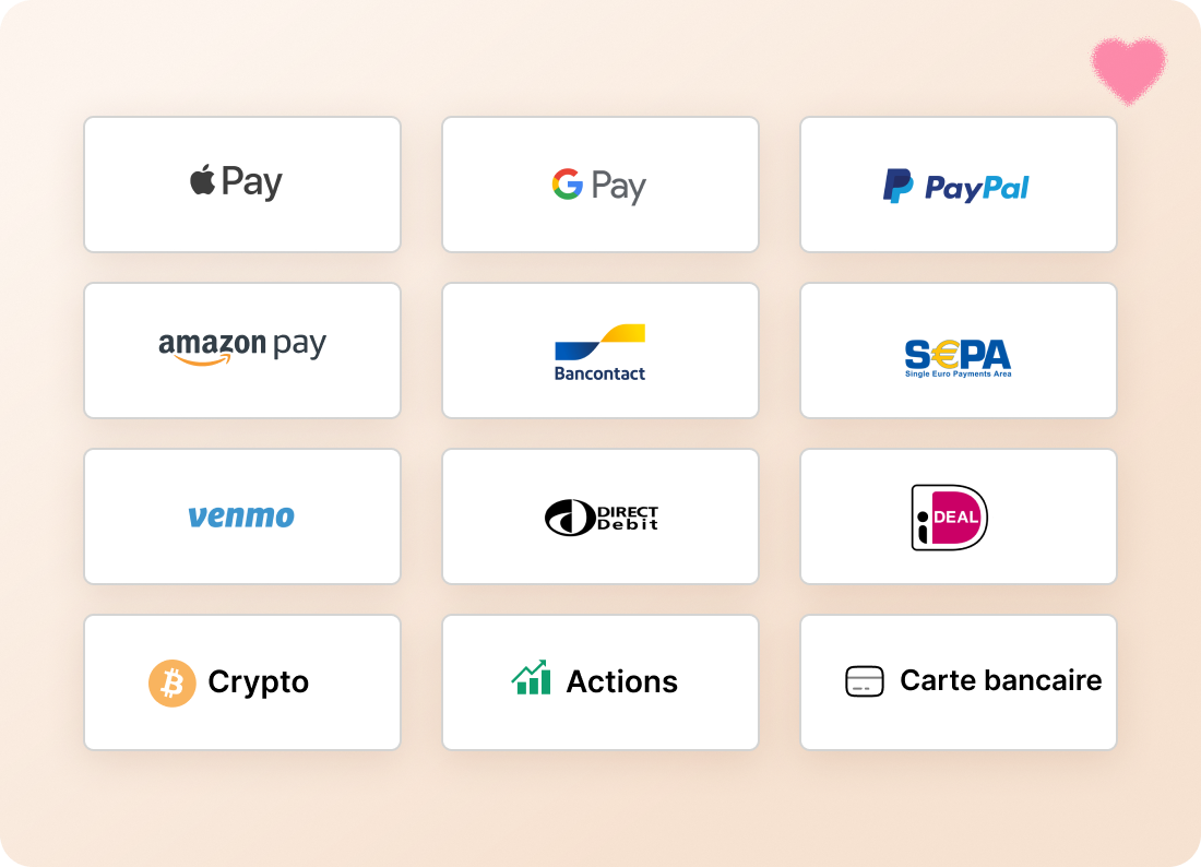 Modes de paiement acceptés