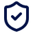 Blue shield icon with a checkmark in the center, indicating security or protection.