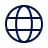 A simple globe icon with a grid pattern, depicting the Earth with horizontal and vertical lines on a transparent background.