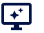 Icon of a computer monitor with two sparkling stars on the screen, symbolizing cleaning or optimization.