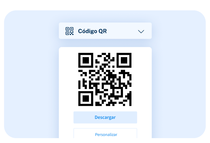 Panel de código QR para descargar y personalizar la entrada del evento.