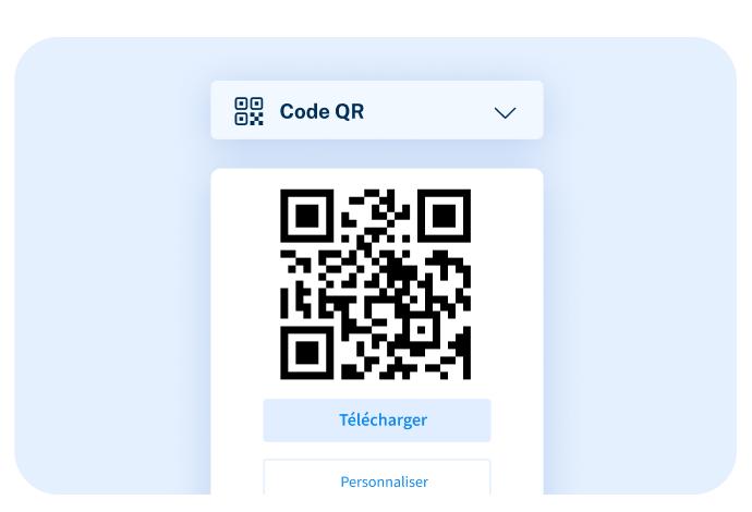 Panneau de code QR pour télécharger et personnaliser le billet de l’événement.