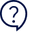 A navy blue speech bubble with a question mark inside, symbolizing inquiry or questioning.
