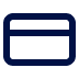 Dark navy blue credit card icon with rounded corners on white background