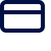 Dark navy blue credit card icon with rounded corners on white background