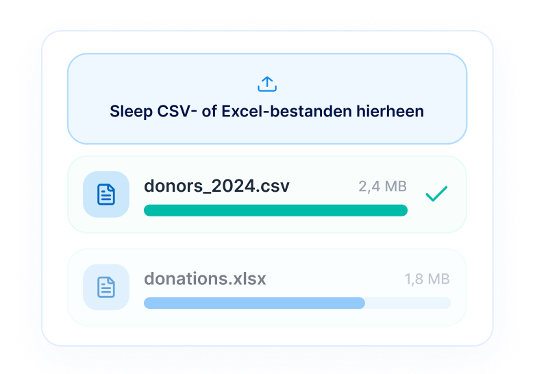 CSV- en Excel-upload voor donateurs