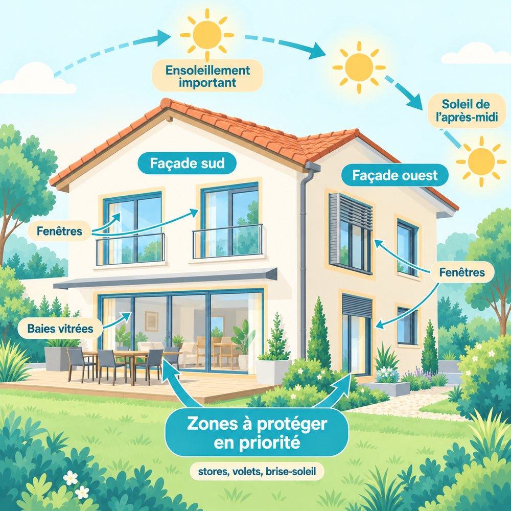 zone à protéger du soleil