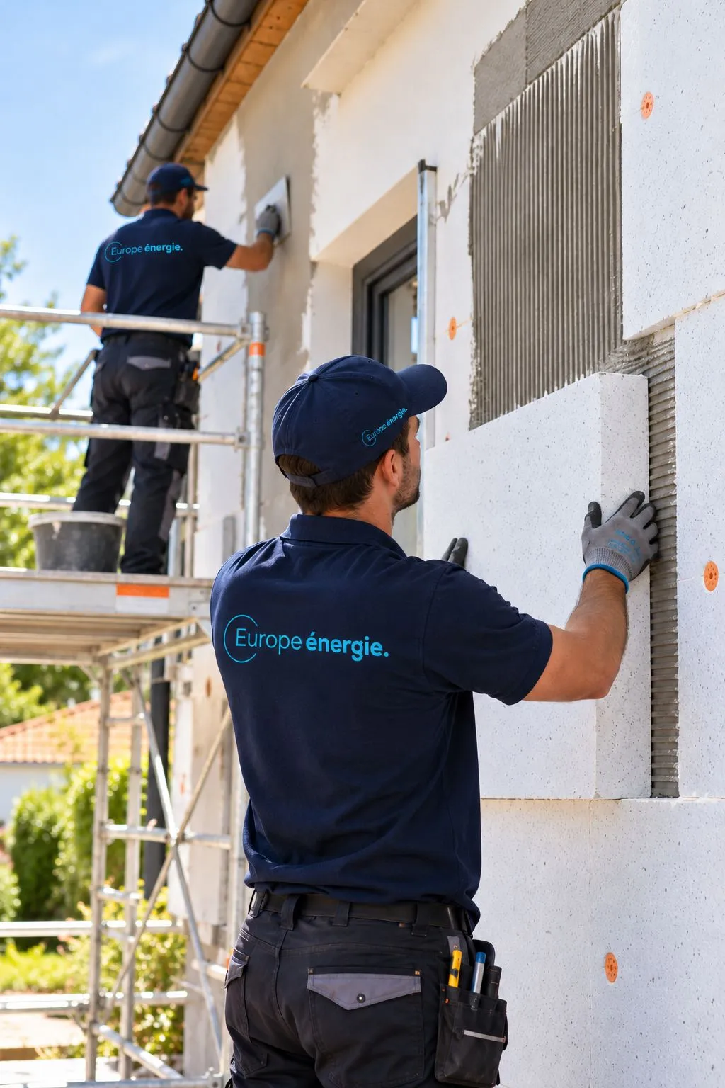 chantier isolation extérieure ite