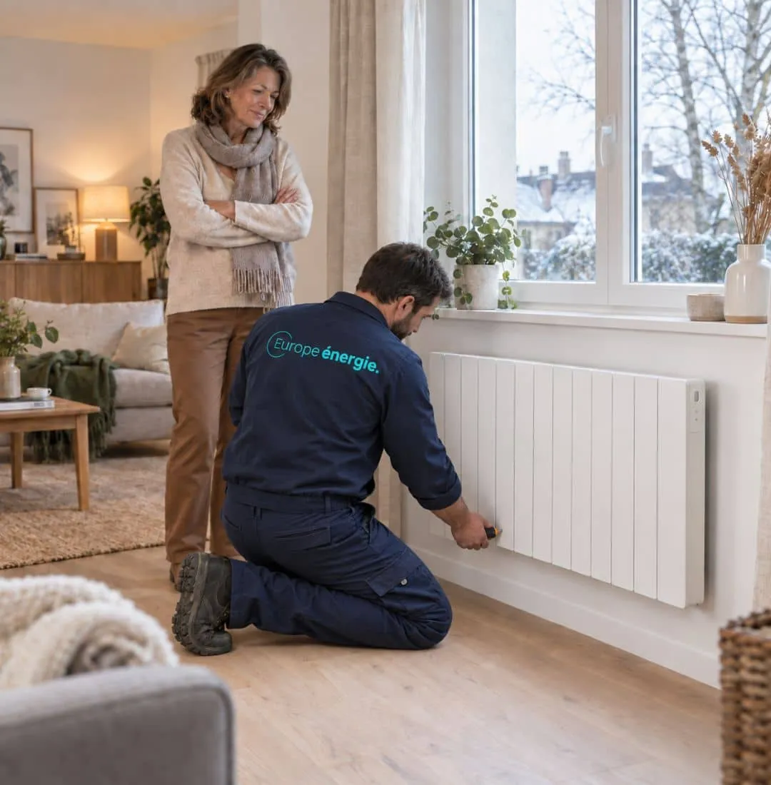 Installation radiateur inertie Europe Énergie