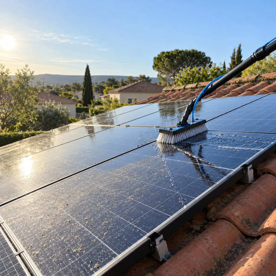 Nettoyage panneaux solaires methode frequence prix